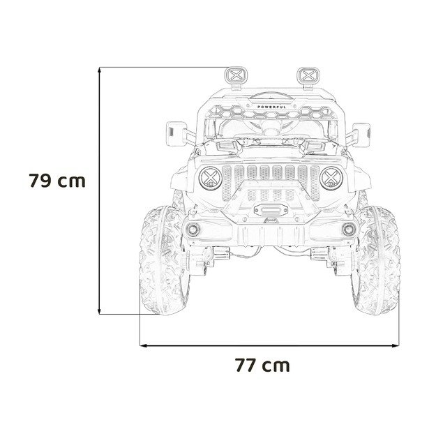 Vienvietis elektrinis džipas vaikams OFF ROAD, baltas