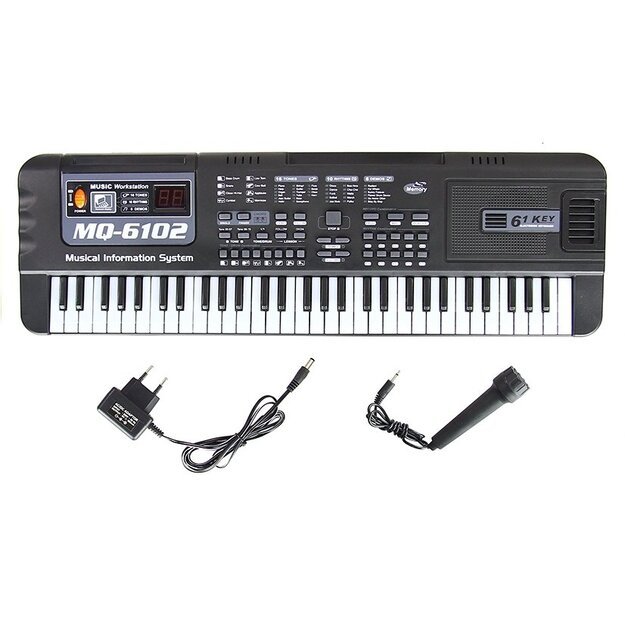 Pianino su mikrofonu rinkinys MQ-6102, juodas