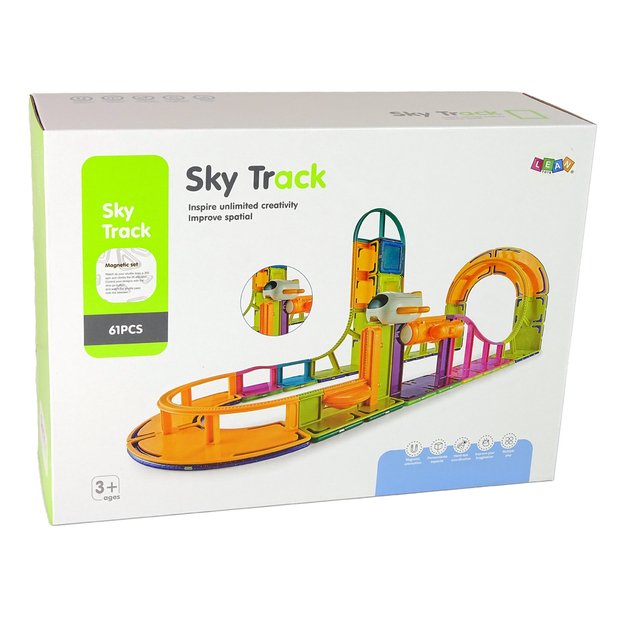 Magnetinės konstrukcinės kaladėlės "Sky Track" 61 vnt. 