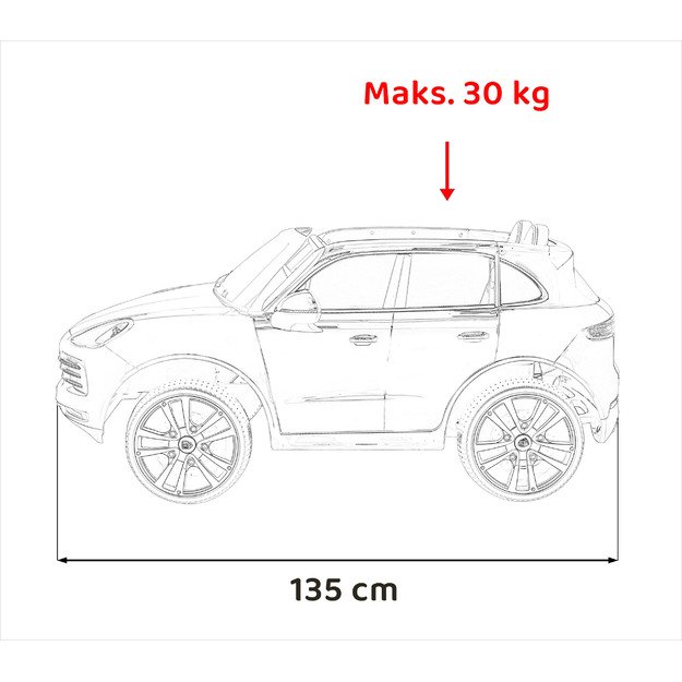 Vienvietis elektromobilis Porsche Cayenne S, juodas lakuotas