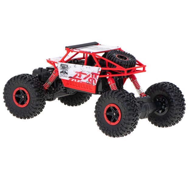 Nuotoliniu būdu valdomas automobilis ,,Rock Crawler" 2.4 GHz, raudonas