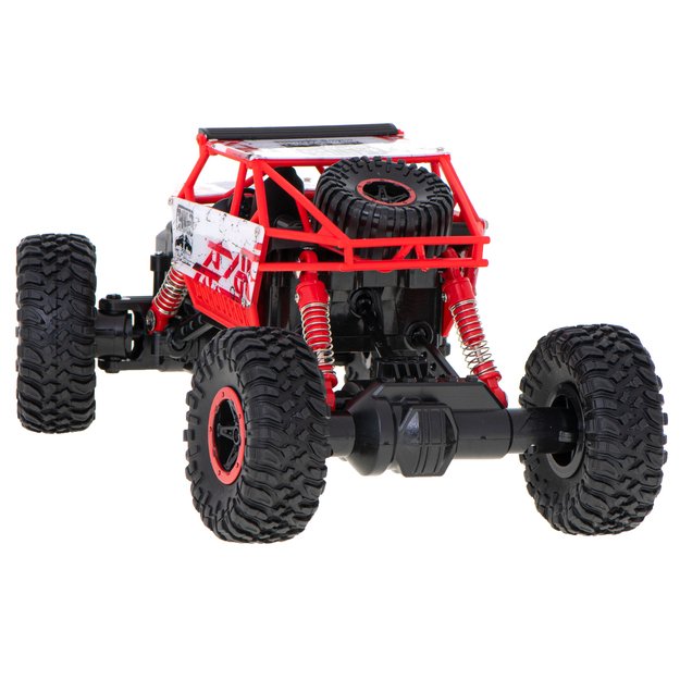 Nuotoliniu būdu valdomas automobilis ,,Rock Crawler" 2.4 GHz, raudonas