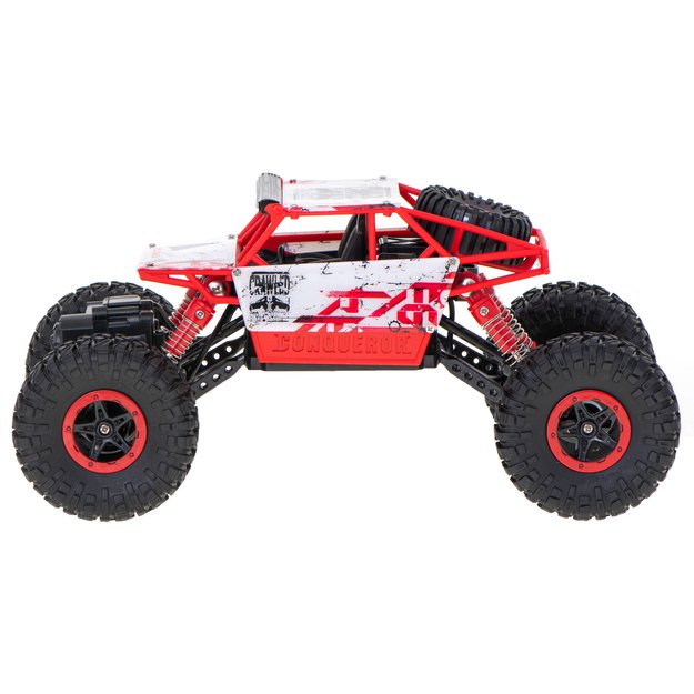 Nuotoliniu būdu valdomas automobilis ,,Rock Crawler" 2.4 GHz, raudonas