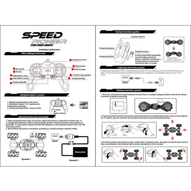 Nuotoliniu būdu valdomas triukinis automobilis ,,Speed pioneer'', mėlynas