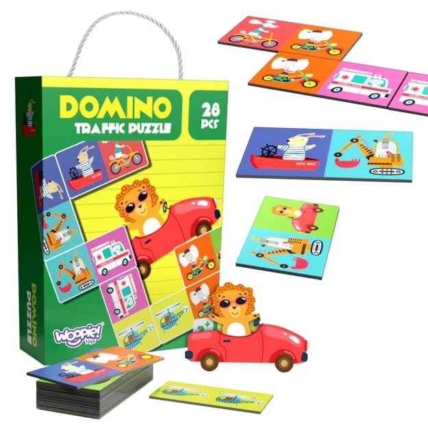 Edukacinis Montessori domino žaidimas, gyvūnai, WOOPIE