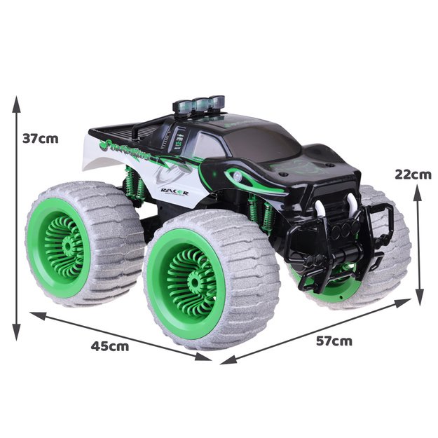 Milžiniškas RC monstras 4x4 su Drift funkcija, žalias