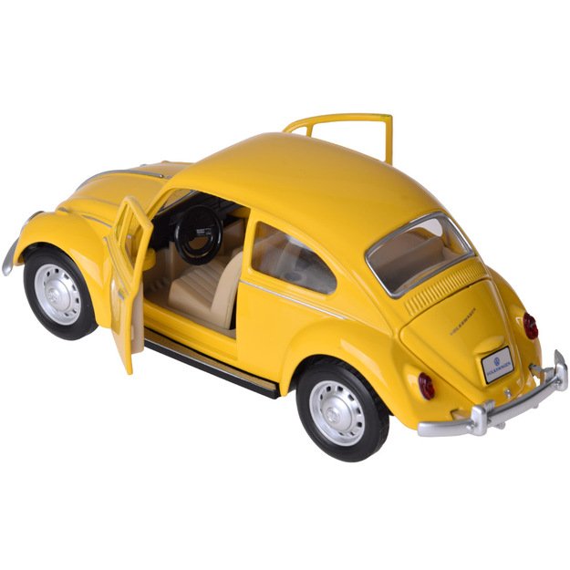 Metalinis automobilio Volkswagen Classical Beetle modelis su šviesos ir garso efektais