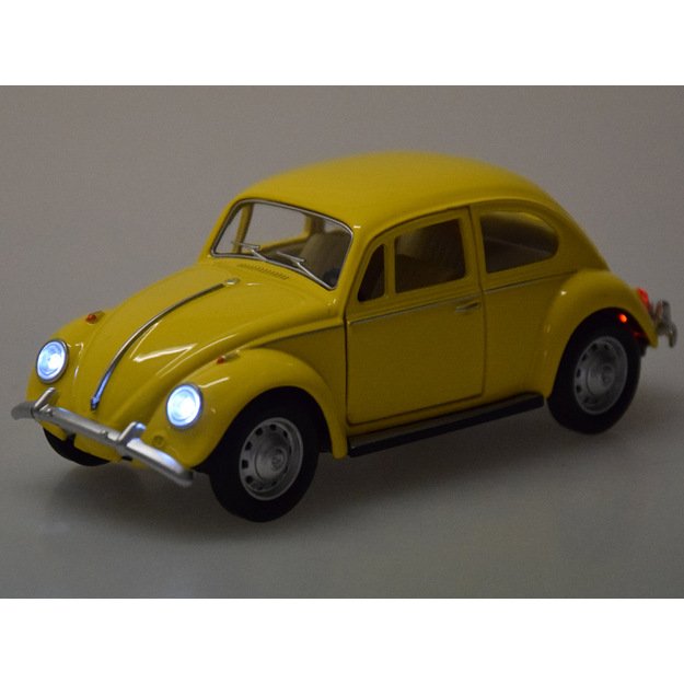 Metalinis automobilio Volkswagen Classical Beetle modelis su šviesos ir garso efektais