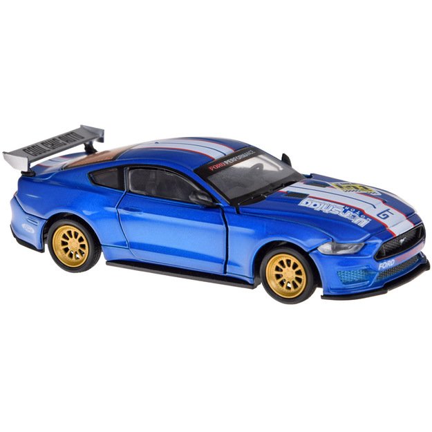 Surenkamas metalinis automobilio Ford Mustang GT rinkinys 1:42, mėlynas