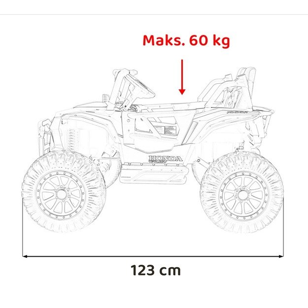 Dvivietis elektrinis visureigis vaikams HONDA 4x4, mėlynas