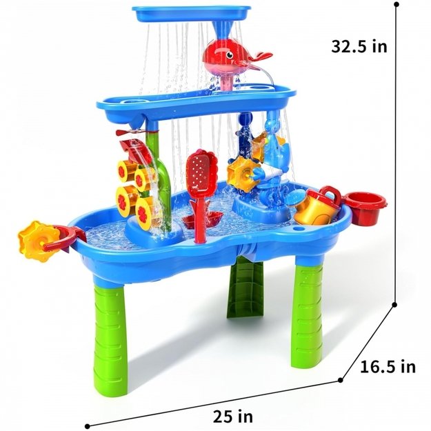 Didelis vandens ir smėlio stalas vaikams 37 el., WOOPIE