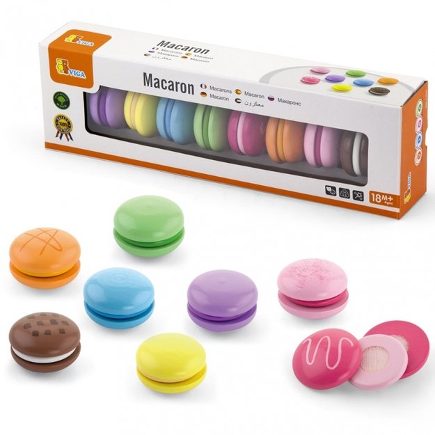 Medinių sausainių Macarons rinkinys 8 el, VIGA