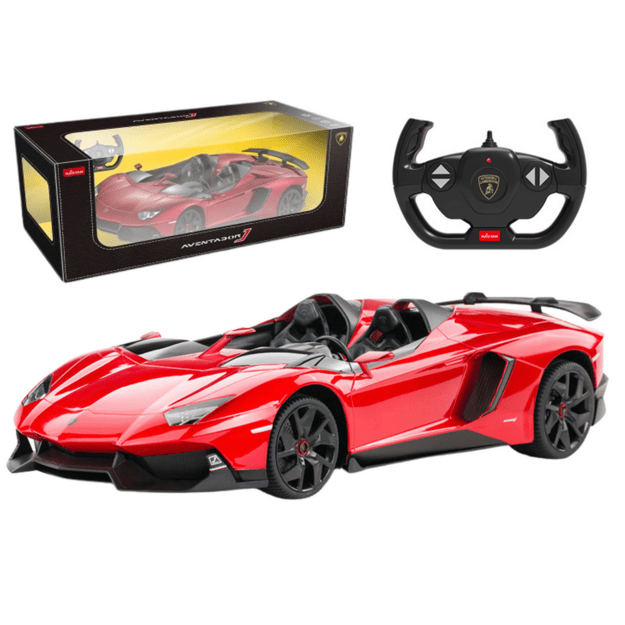 Nuotoliniu būdu valdomas Lamborghini Aventador Red Cabrio automobilis, raudonas 