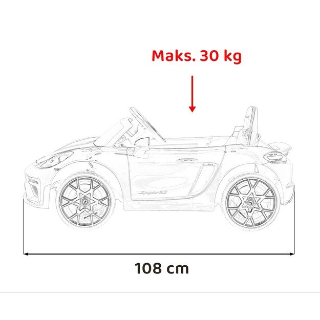 Vienvietis elektromobilis Porsche 718 Spyder RS, geltonas