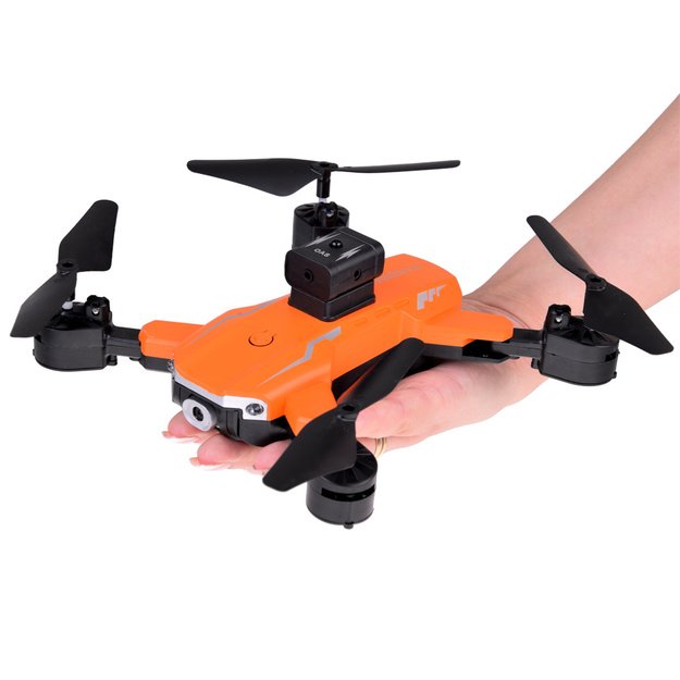 Nuotoliniu būdu valdomas dronas Quadrocopter Flying, oranžinis 