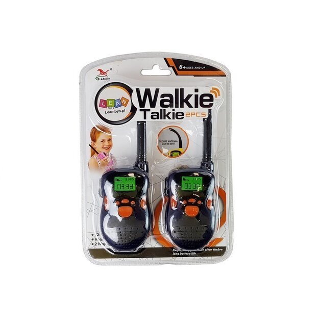 Vaikiškos racijos 2vnt. Walkie Talkie - Diapozonas 100 m, juodos