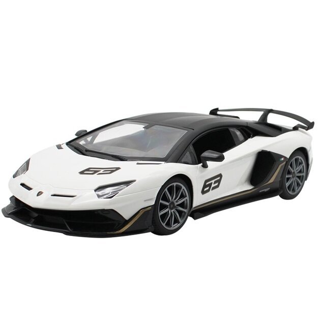 Nuotoliniu būdu valdomas Lamborghini Aventador Rastar automobilis 1:1, baltas