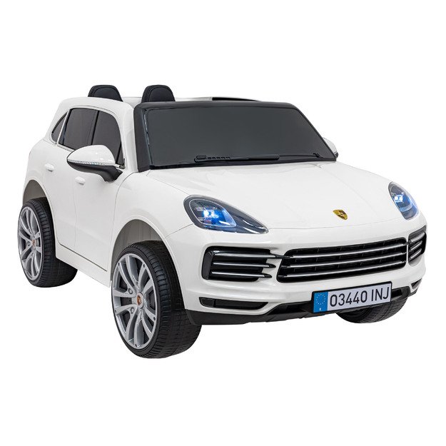 Vienvietis elektromobilis Porsche Cayenne S, baltas lakuotas