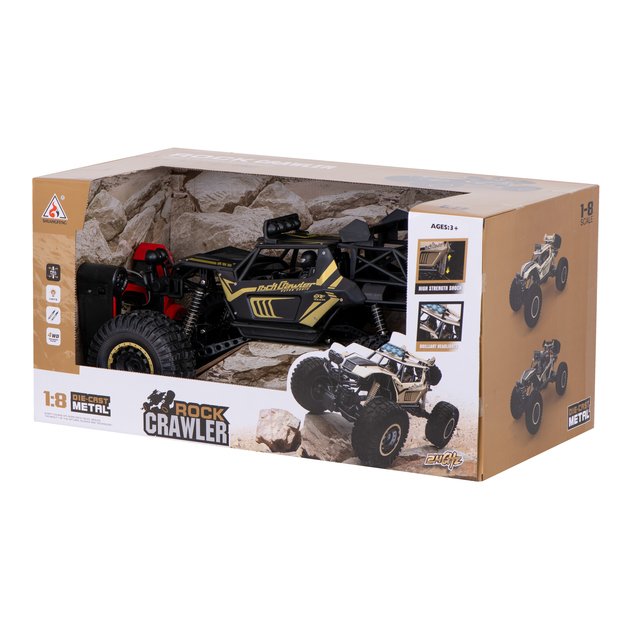 Nuotoliniu būdu valdomas visureigis ,,Rock Crawler" 1:8, juodas