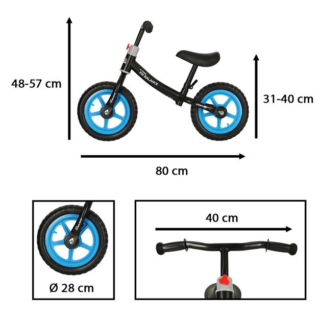 Balansinis dviratis vaikams, juodas, Trike Fix Balance