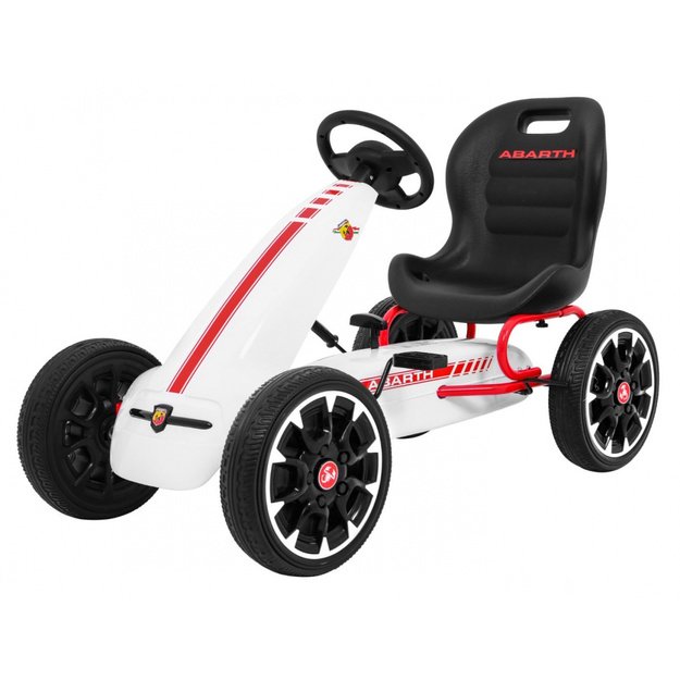 Pedalais minamas kartingas vaikams Abarth, baltas