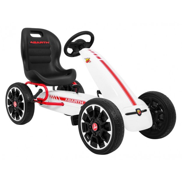 Pedalais minamas kartingas vaikams Abarth, baltas