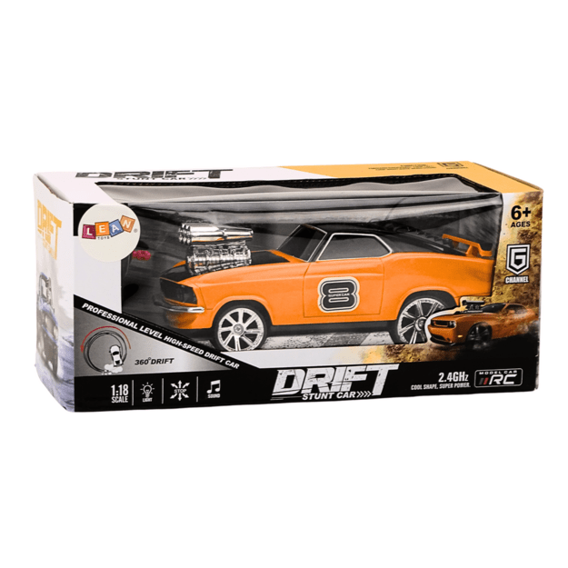 Nuotoliniu būdu valdomas 1:18 Drift automobilis, oranžinis