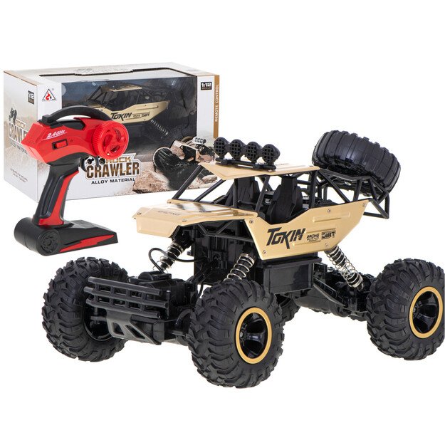 Nuotoliniu būdu valdomas automobilis ,,Rock Crawler", 2.4 GHz, auksinis