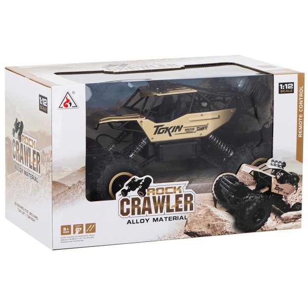 Nuotoliniu būdu valdomas automobilis ,,Rock Crawler", 2.4 GHz, auksinis