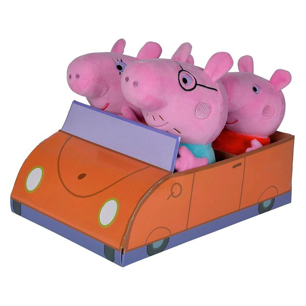 Pliušinių žaislų rinkinys automobilyje, Peppa Pig