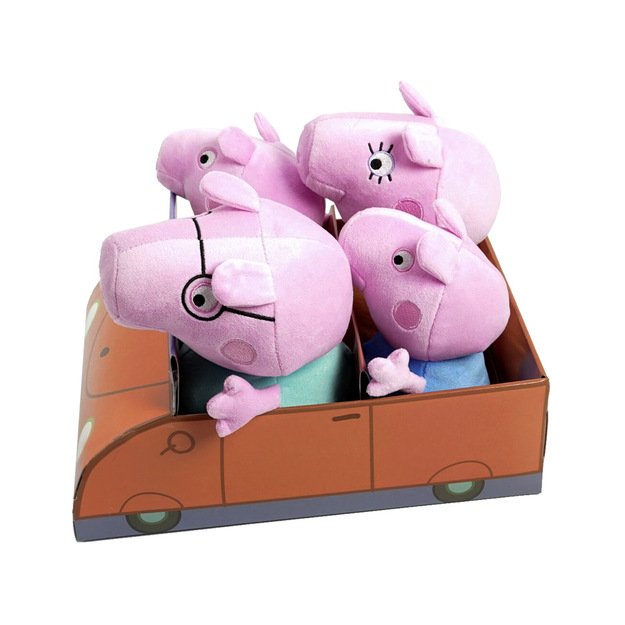 Pliušinių žaislų rinkinys automobilyje, Peppa Pig