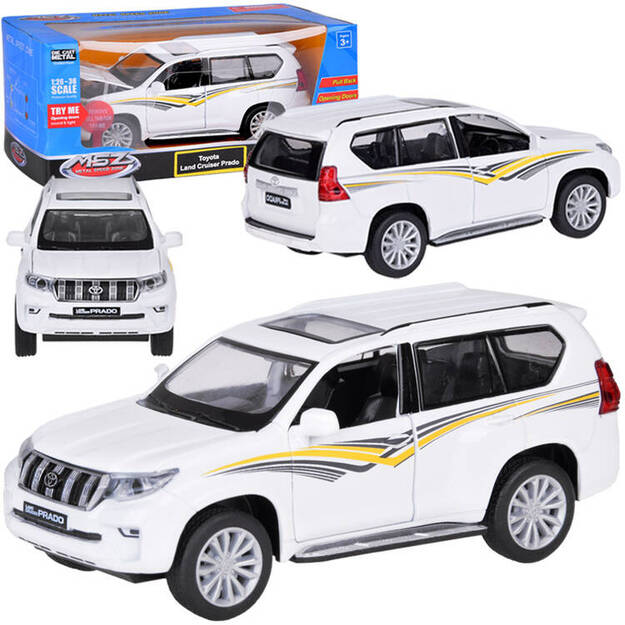 Metalinis automobilio modelis TOYOTA LAND CRUISER PRADO, baltas