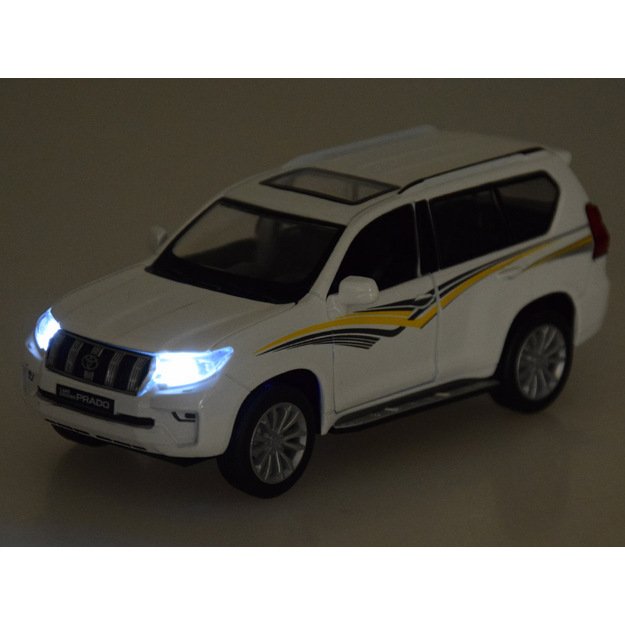 Metalinis automobilio modelis TOYOTA LAND CRUISER PRADO, baltas