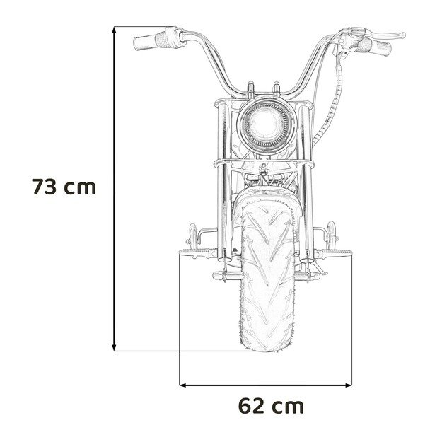 Vaikiškas elektrinis motociklas Chopper Warrior, raudonas