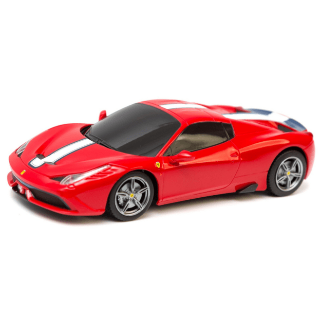 Nuotoliniu būdu valdomas sportinis „Ferrari 458 Speciale automobilis, raudonas