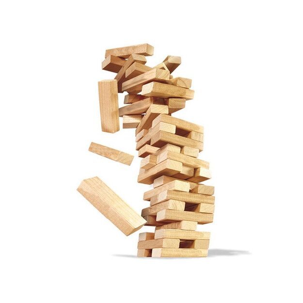 Medinių kaladėlių žaidimas „Jenga“