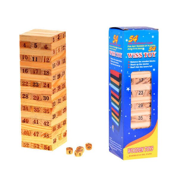 Medinių kaladėlių žaidimas „Jenga“