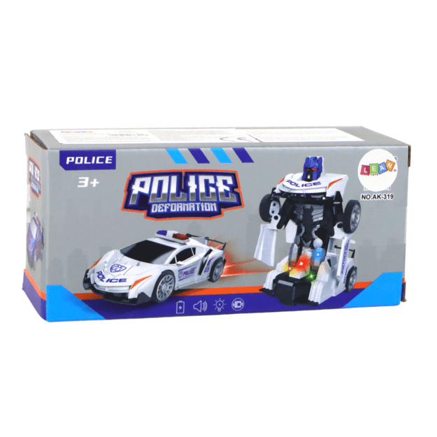 Policijos automobilis transformeris 2in1, mėlynas