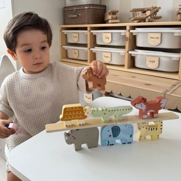 Medinė Montessori gyvūnų dėlionė 9 el., TOOKY TOY