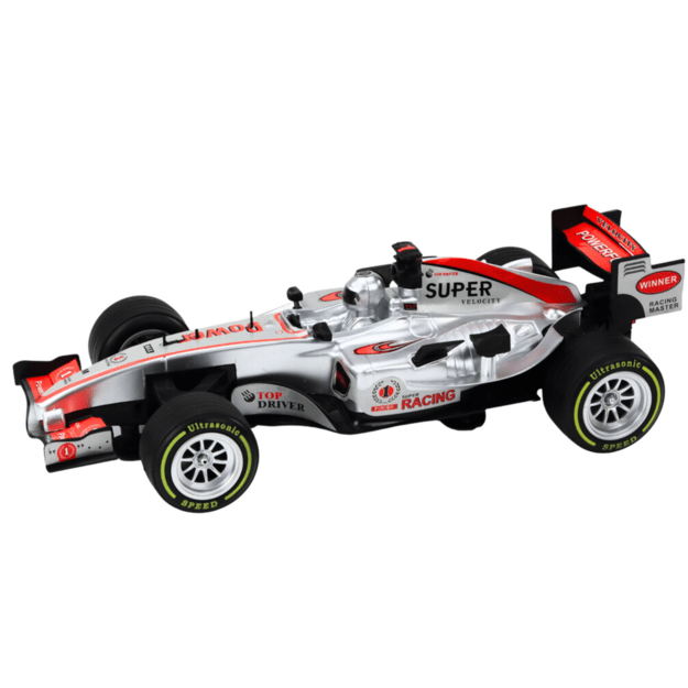 Žaislinis sportinis F1 automobilis 1:9, sidabrinis