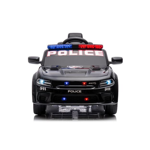 Vienvietis policijos elektromobilis vaikams Dodge Charger, juodas