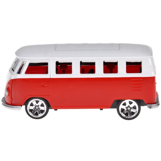 Metalinis automobilio Volkswagen T1 modelis, raudonai baltas