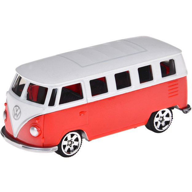 Metalinis automobilio Volkswagen T1 modelis, raudonai baltas