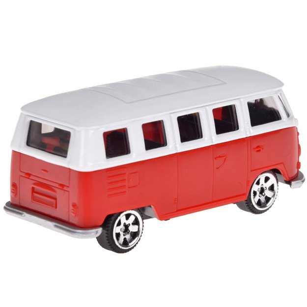 Metalinis automobilio Volkswagen T1 modelis, raudonai baltas