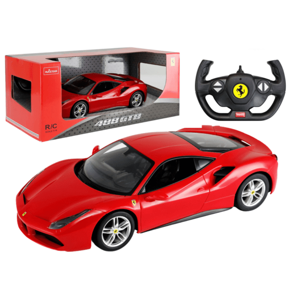 Nuotoliniu būdu valdomas  Ferrari 488 GTB automobilis 1:14 Rastar, raudonas