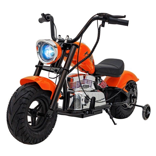 Vaikiškas elektrinis motociklas Chopper Warrior, oranžinis