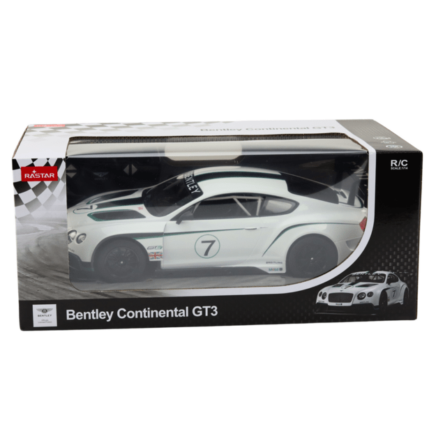 Nuotoliniu būdu valdomas sportinis Bentley Continental GT3 automobilis 1:14, baltas