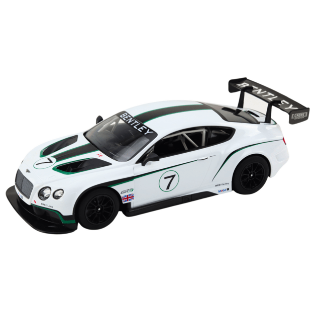 Nuotoliniu būdu valdomas sportinis Bentley Continental GT3 automobilis 1:14, baltas