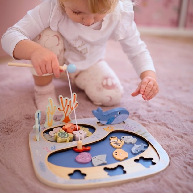 Medinis Montessori žuvų gaudymo žaidimas, TOOKY TOY