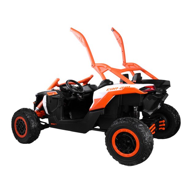 Dvivietis elektromobilis 4x4 bagis Can-am Maverick, 24V, oranžinis